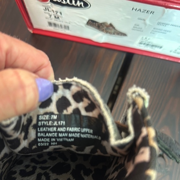 Justin Boots Camouflage Leopard Moccasins - Picture 5 of 12